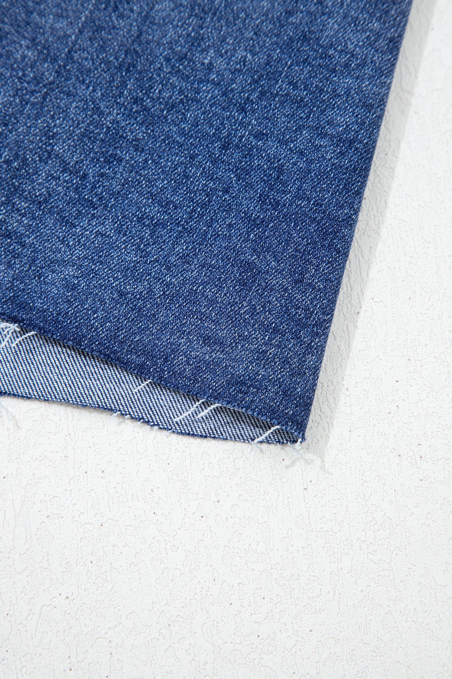 Dark Grey Irregular Distressed Bottom Denim Midi Skirt