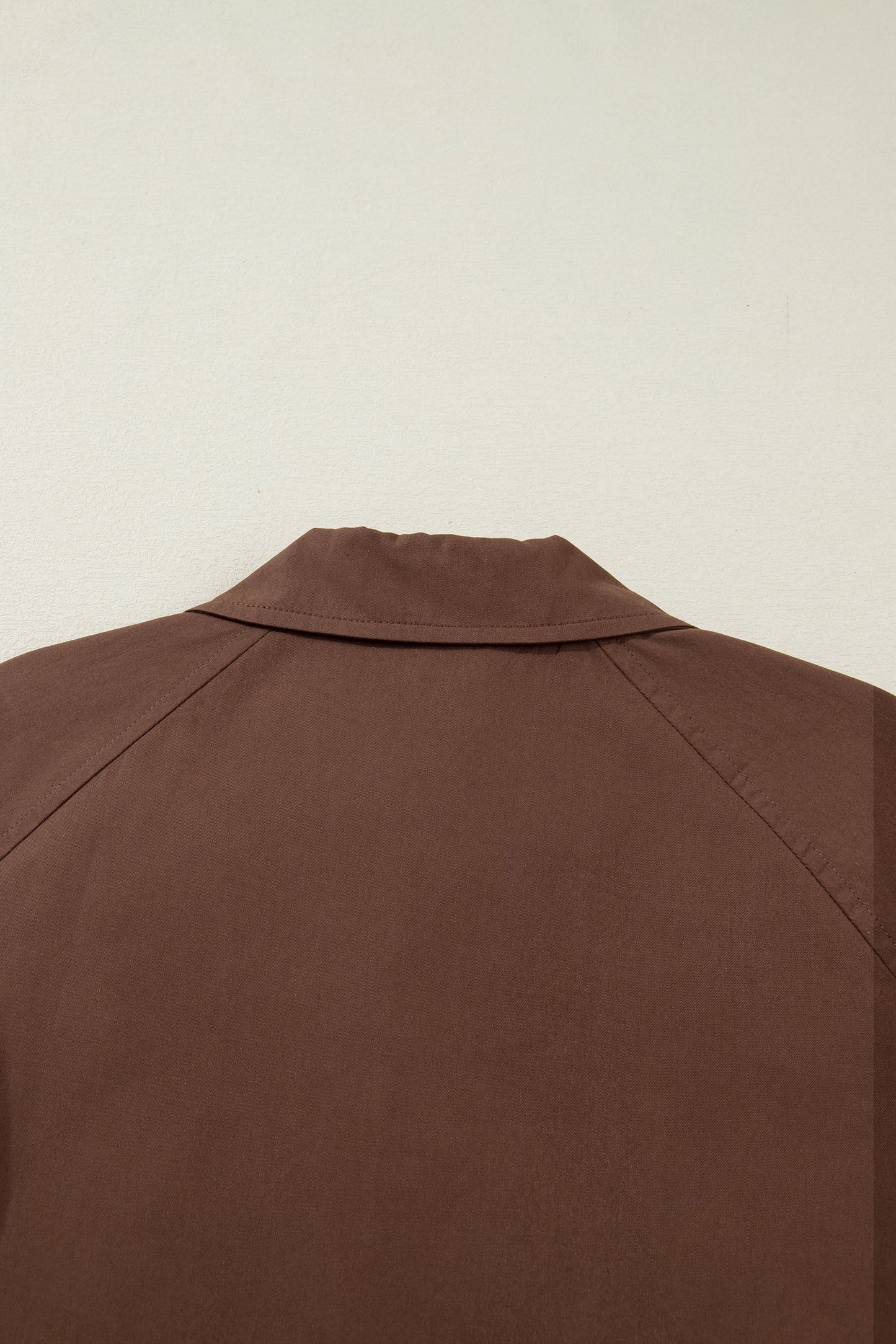 Dark Brown Collared Buttoned Leopard Liner Patchwork Chic Jacket