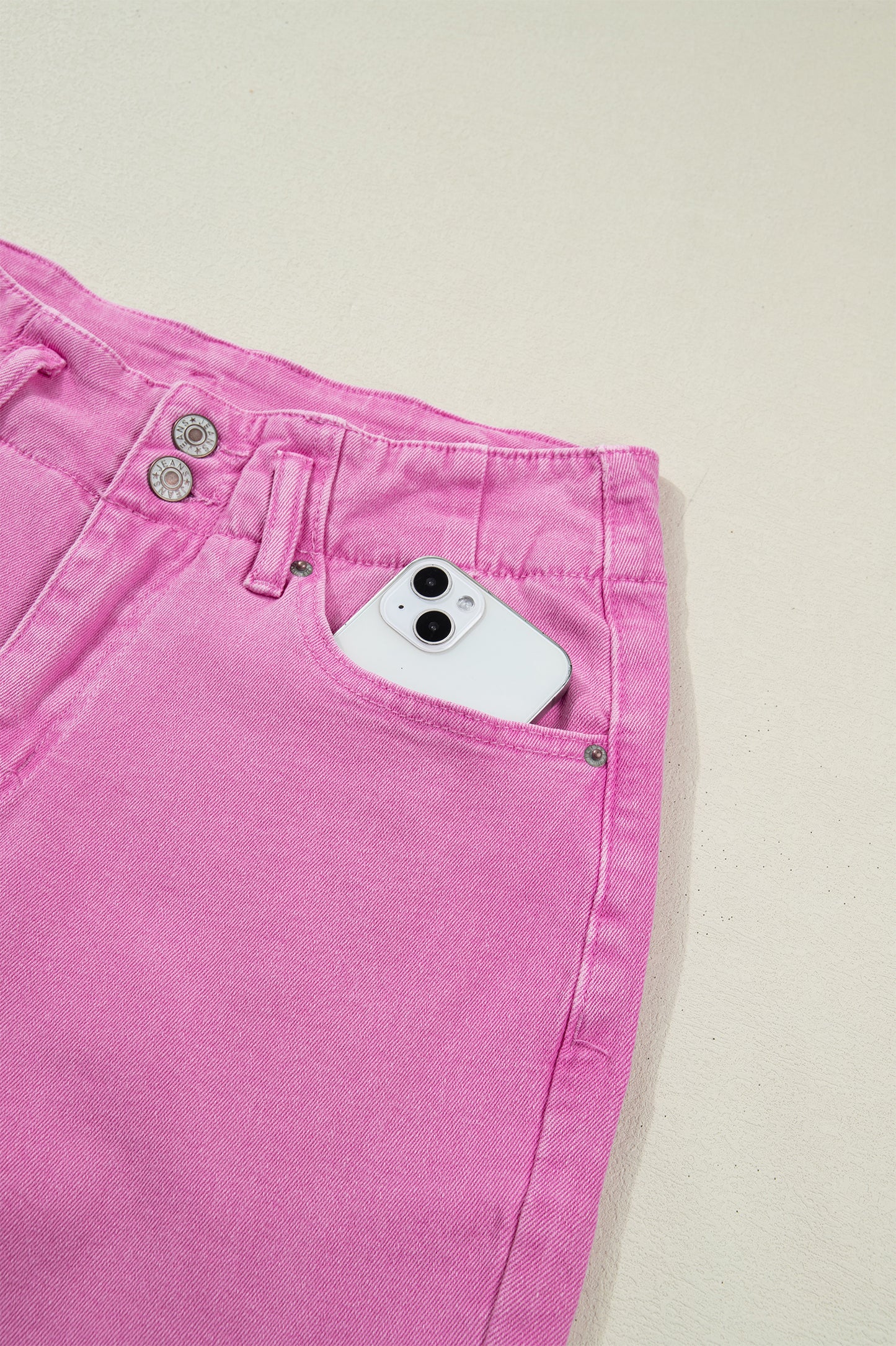 Mist Green 2-Button High Waist Flared Bottom Jeans