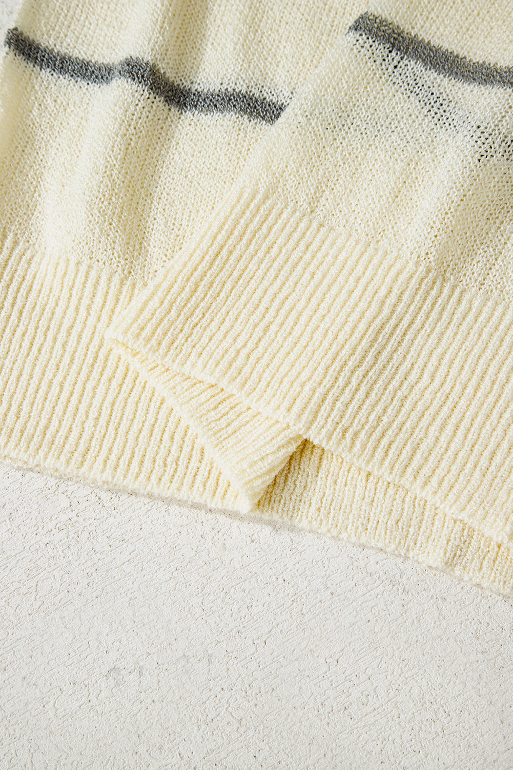 Multicolour Striped Ribbed Edge Drop Shoulder Sweater