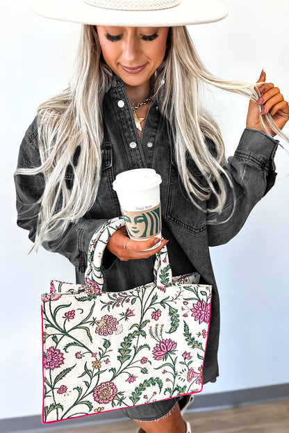 Medium Grey Beau Chest Pocket Raw Hem Denim Loose Shirt Dress