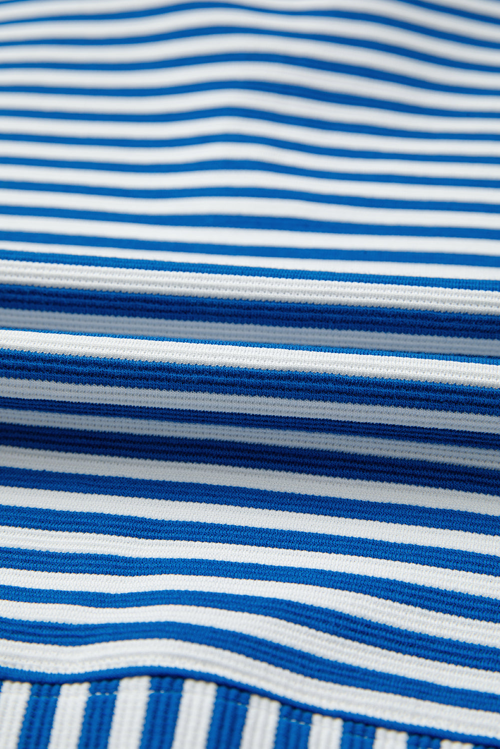 Green Stripe Quarter Zip Collar Pullover Long Sleeve Top