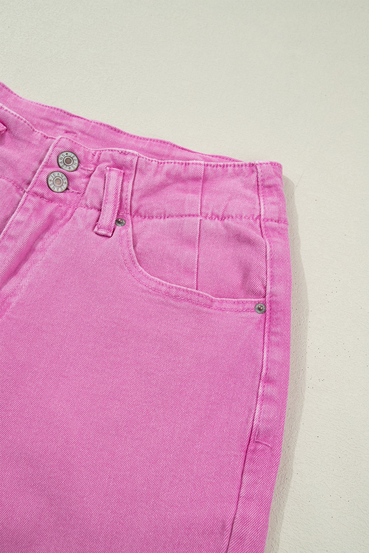 Mist Green 2-Button High Waist Flared Bottom Jeans