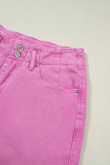 Mist Green 2-Button High Waist Flared Bottom Jeans