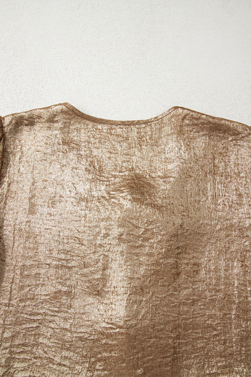 Gold Metallic Tied Front Babydoll Blouse