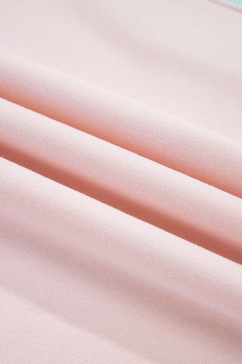 Parchment Striped Colorblock Patchwork Drop Shoulder Sweatshirt