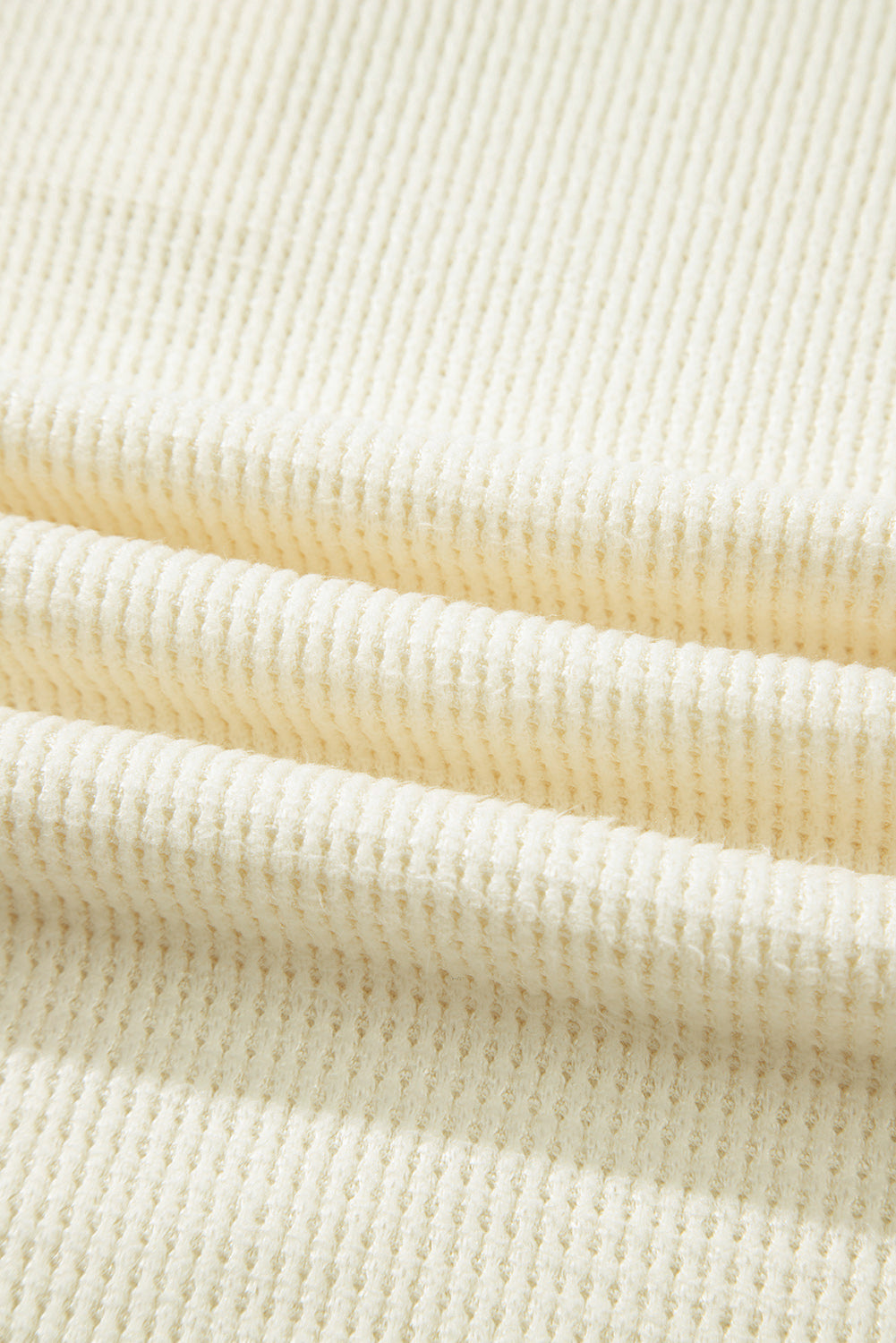 Oatmeal Textured Knit Half Buttons Henley Top