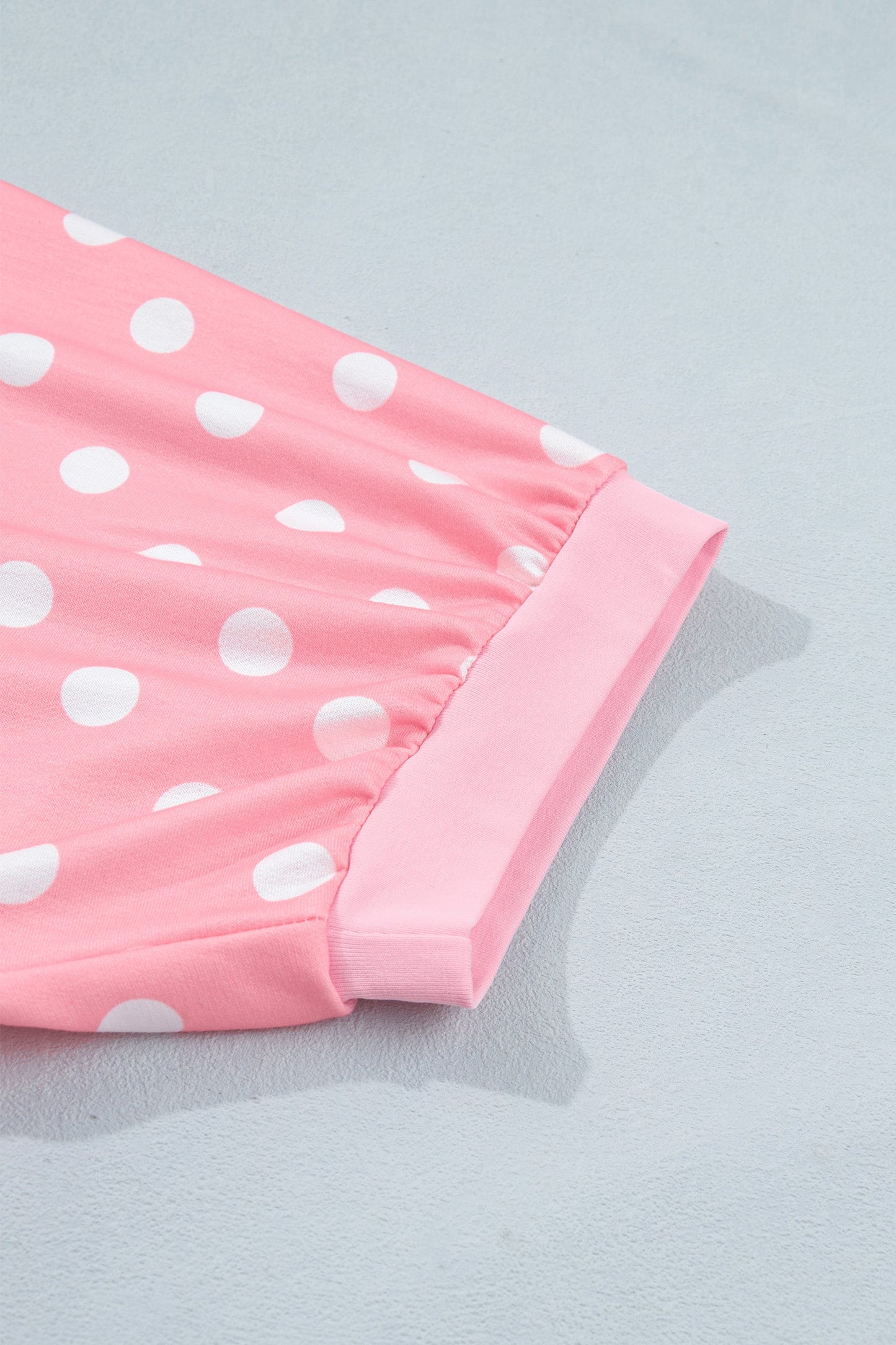 Green Polka Dot Oversized Top Drawstring Short Set