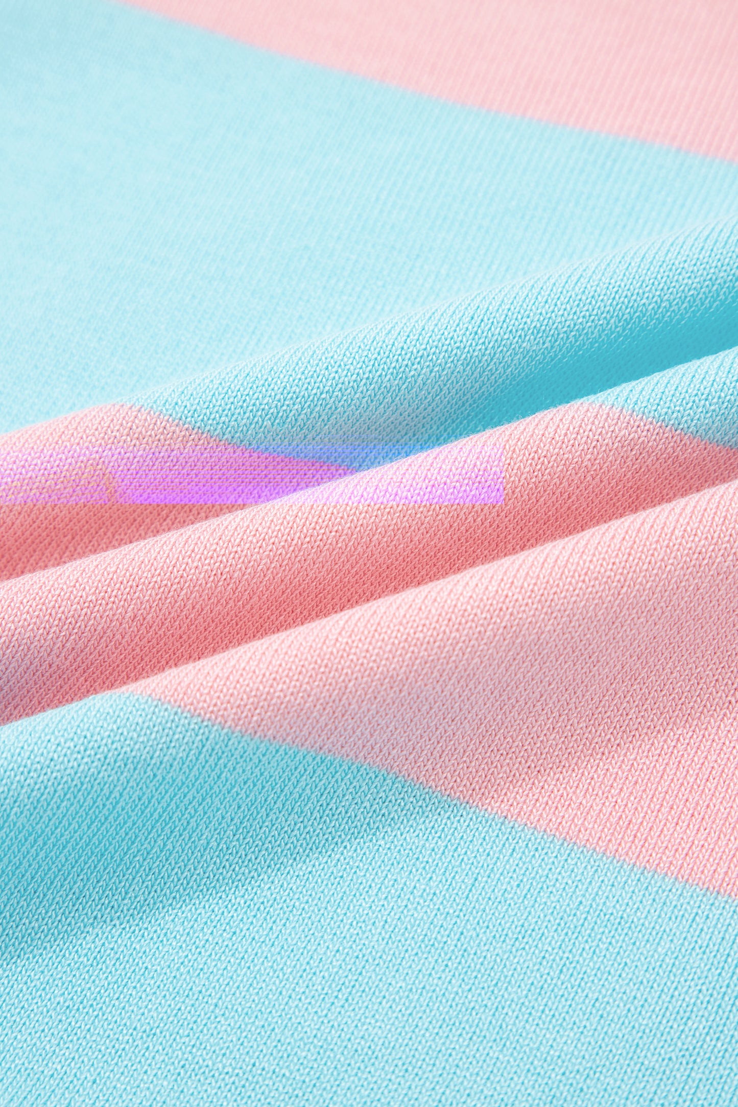 Black Stripe Colorblock Striped Knitted T shirt