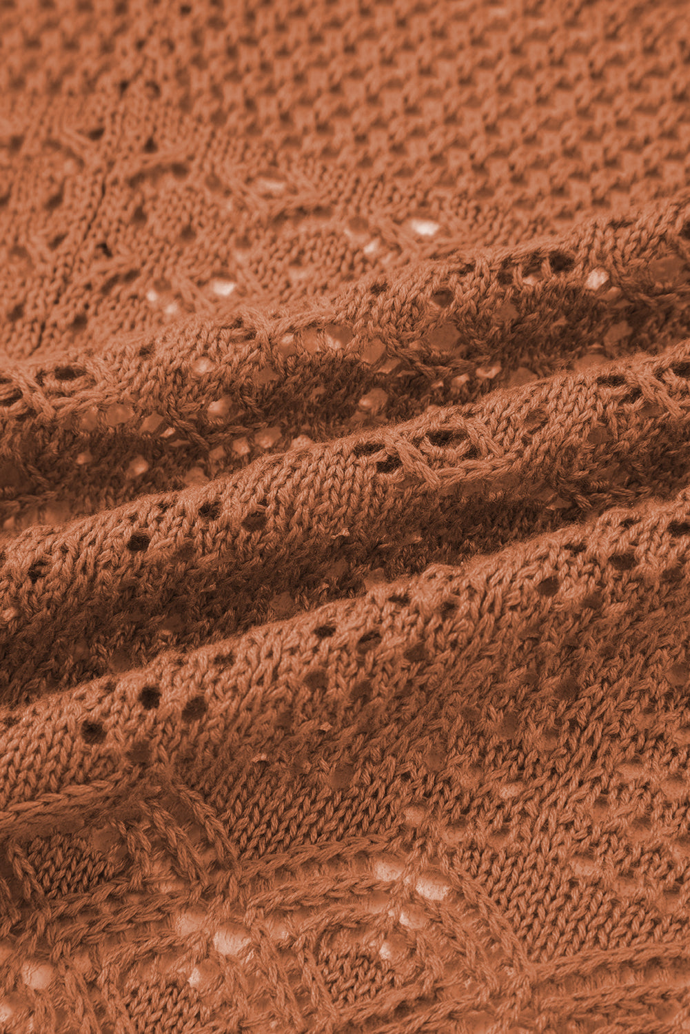 Lapis Mix Pattern Hollowed Knit Open Front Cardigan