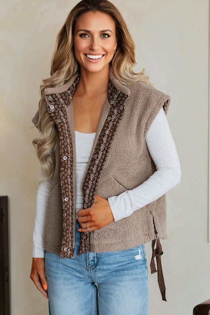Goat Side Bows Sherpa Fleece Vest