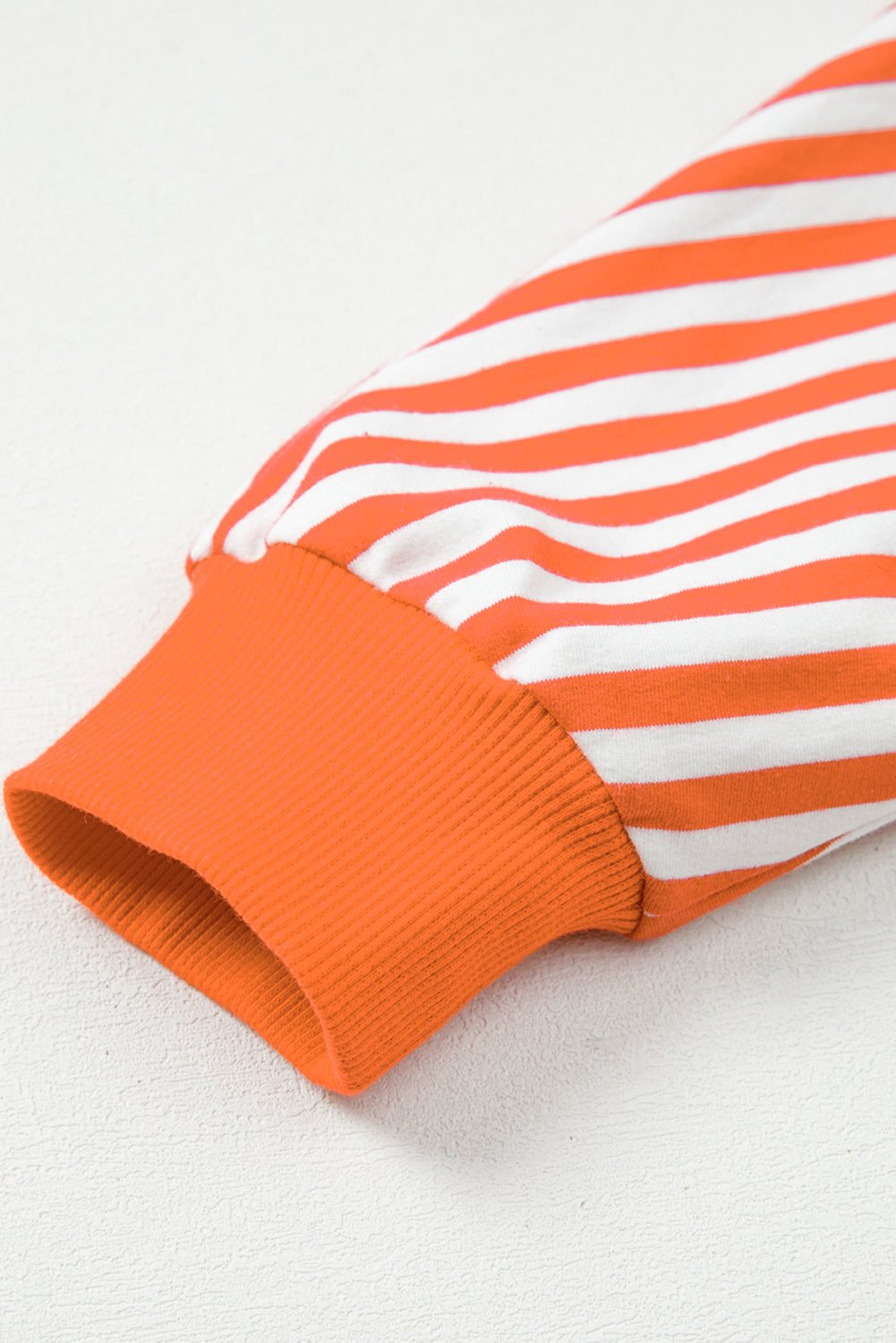 Red Stripe Exposed Seam Drop Shoulder Casual Pullover Top