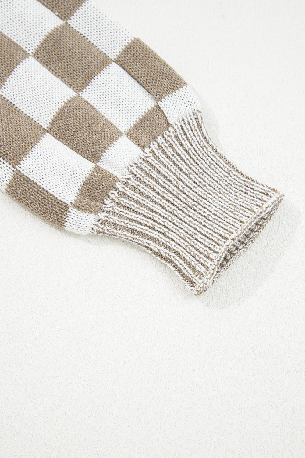 Black Checkered Open Front Drop Shoulder Cardigan