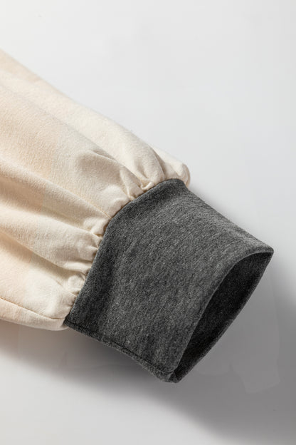 Jet Stream Waffle Patchwork Colorblock Half Buttons Casual Plus Size Knit Jumper