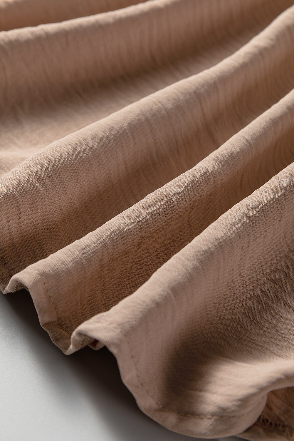 Smoke Gray Deep V Neck Bubble Sleeve Smocked Mini Dress