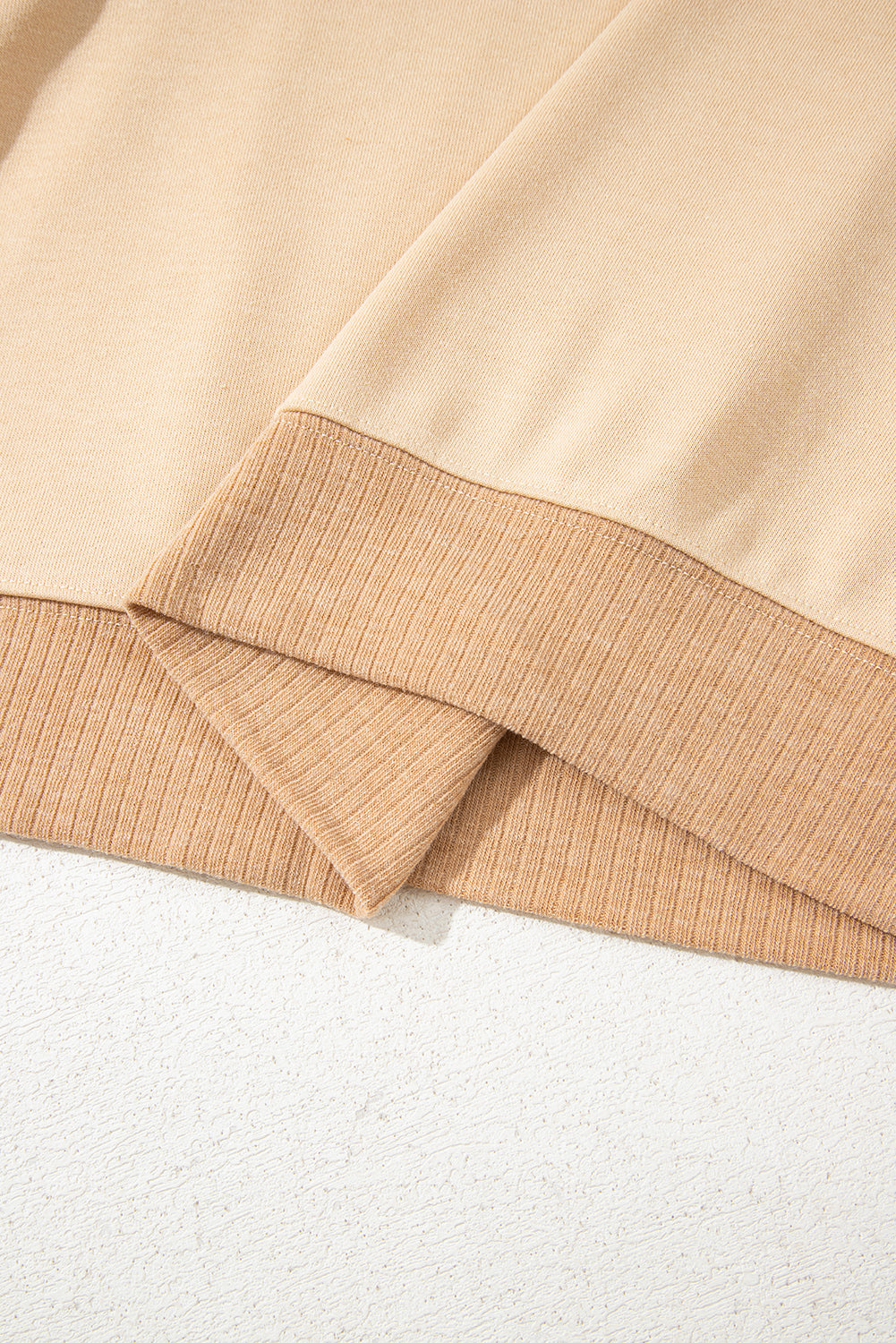 Light French Beige Aztec Patchwork Raglan Pullover Sweatshirt