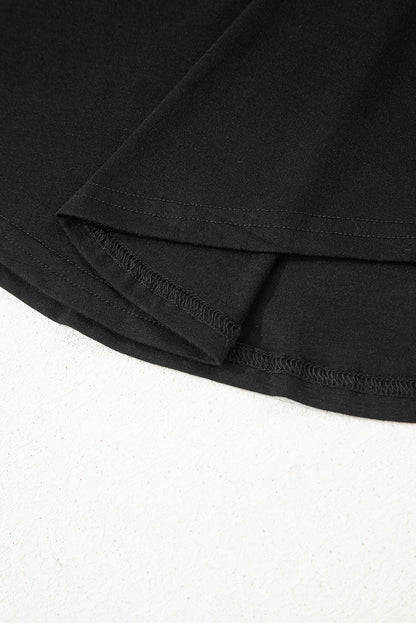 Sky Blue Shirred Shoulder Frilled Cuffs Long Sleeve Top