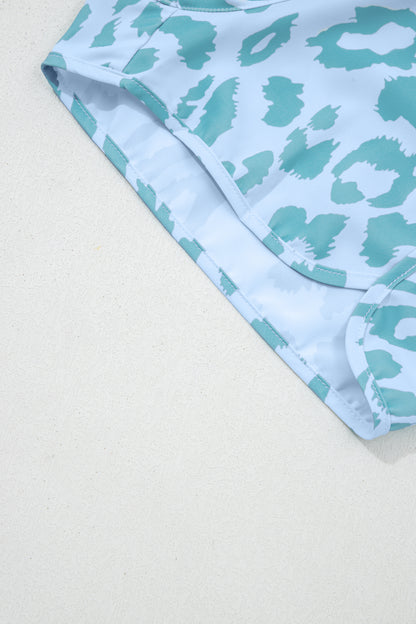 White Leopard High Waisted Athletic Shorts