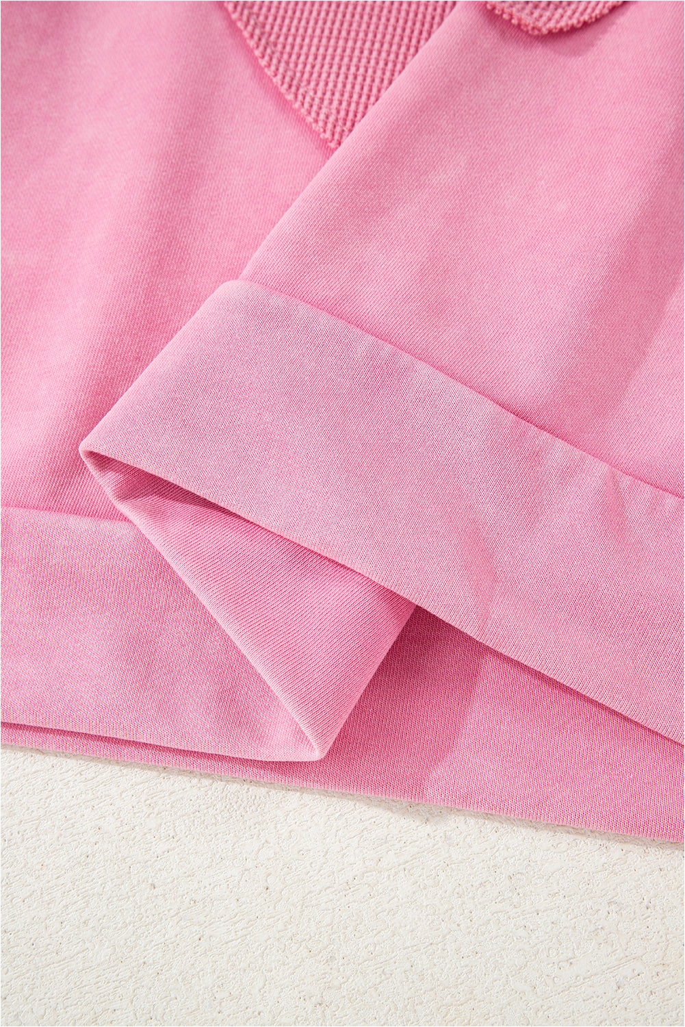 Bonbon Waffle Bowknot Patchwork Graphic Mineral Wash Plus Size Sweatshirt