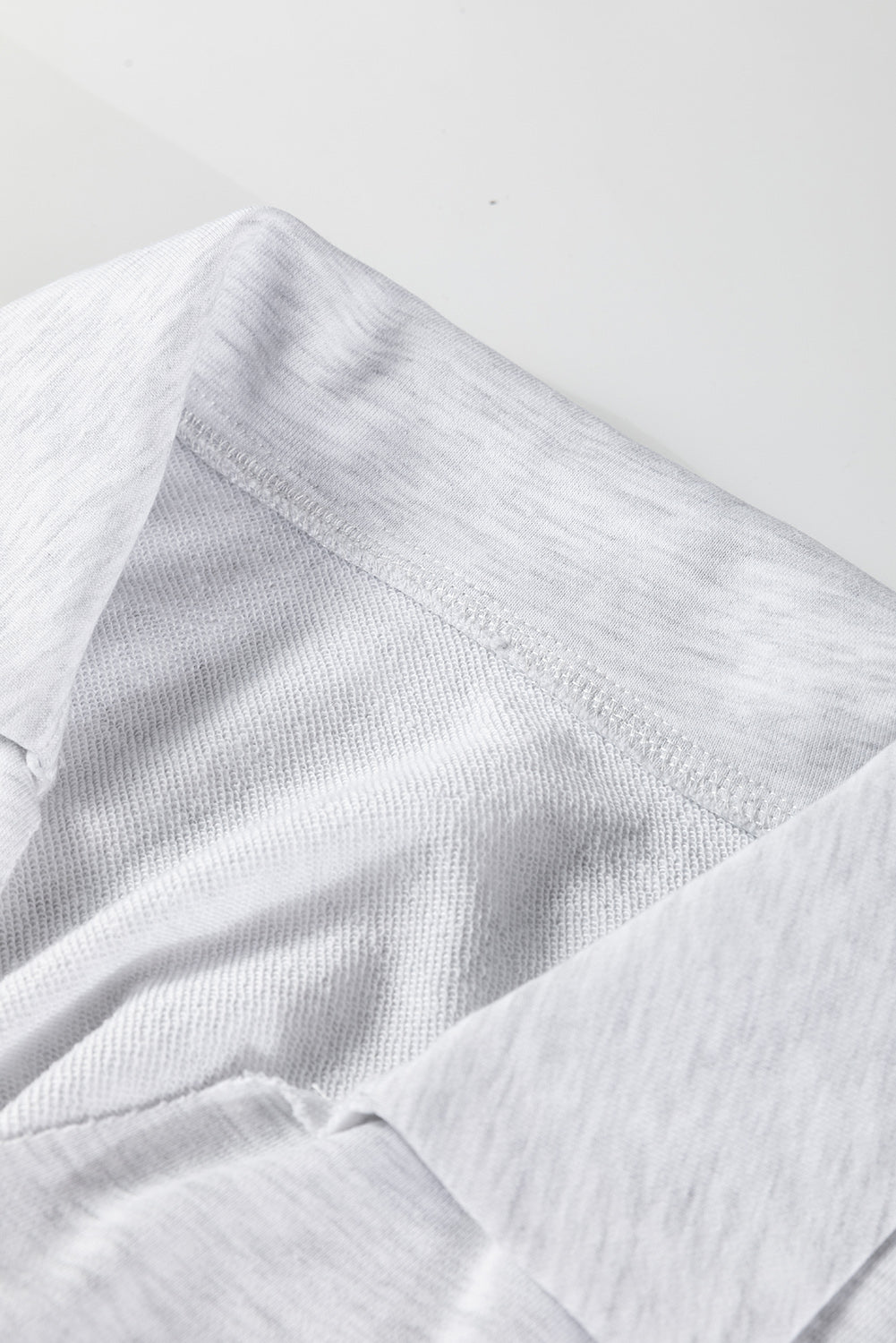 Light Grey Oversized Striped Colorblock Dolman Sleeve Collared Casual Top