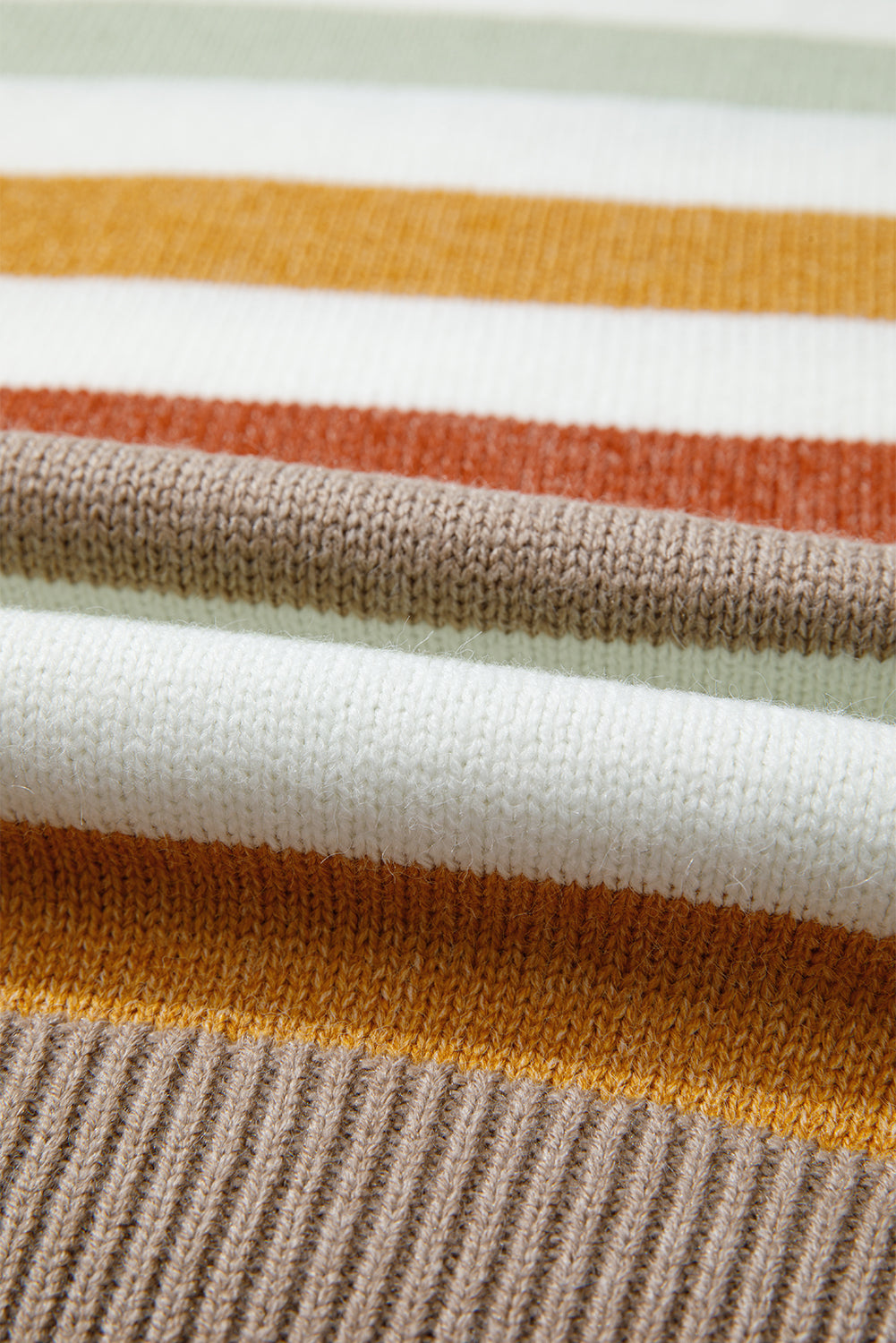 Multicolour Striped Colorblock Drop Shoulder Plus Size Sweater