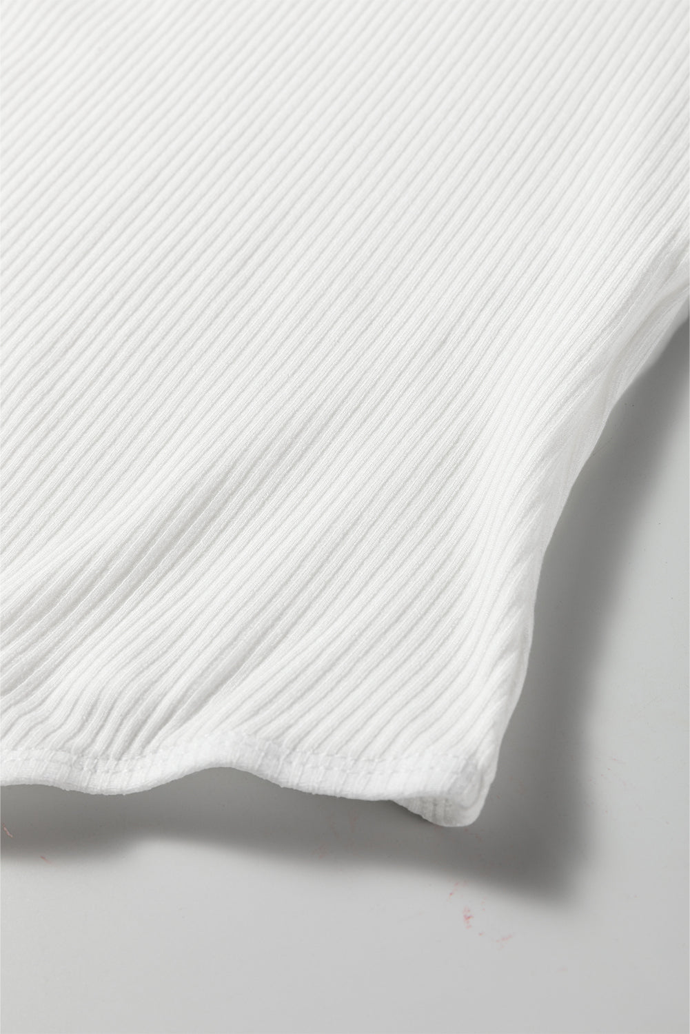 Black Ribbed Long Sleeve Crew Neck Solid Color Bodysuit