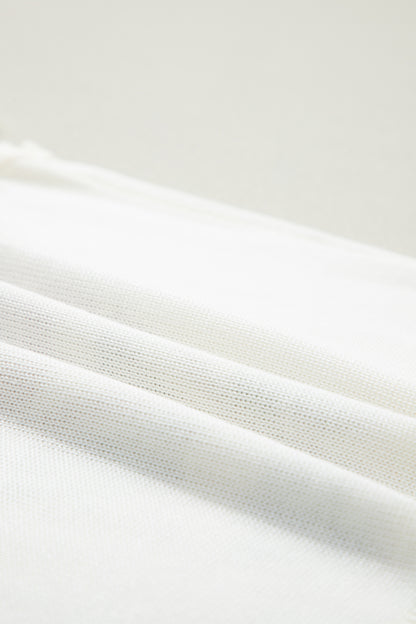 White Retro Floral Print Scalloped Square Neck Knit Sweater Vest