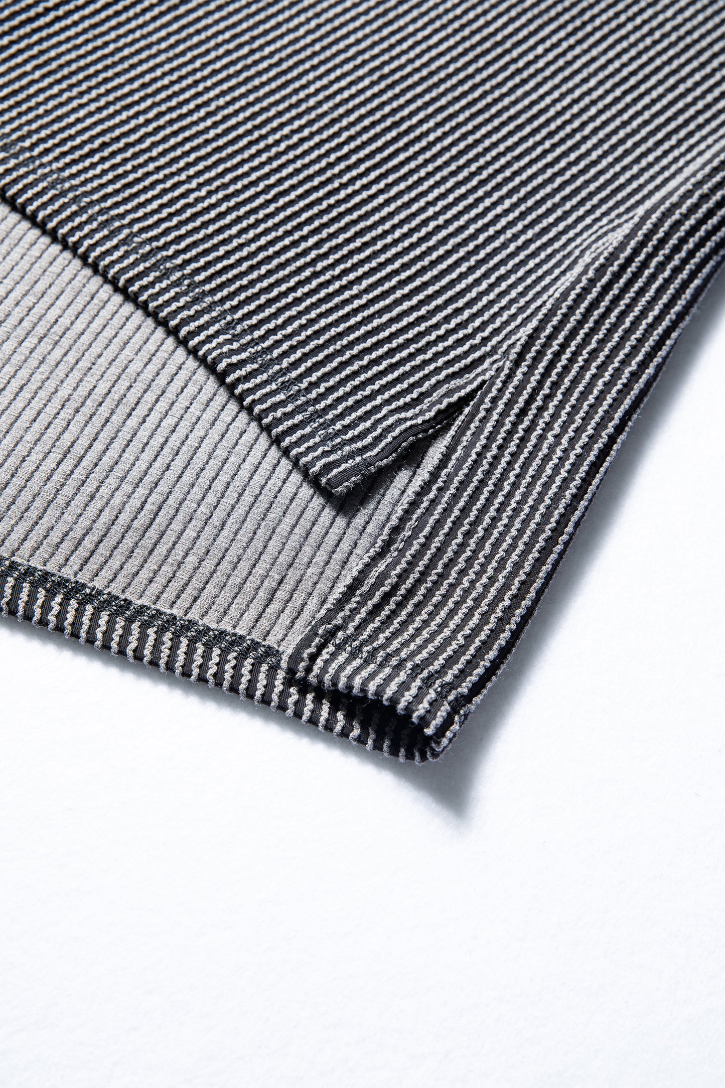 Parchment Twist Ribbed Exposed Seam Detail Long Sleeve Loose Top