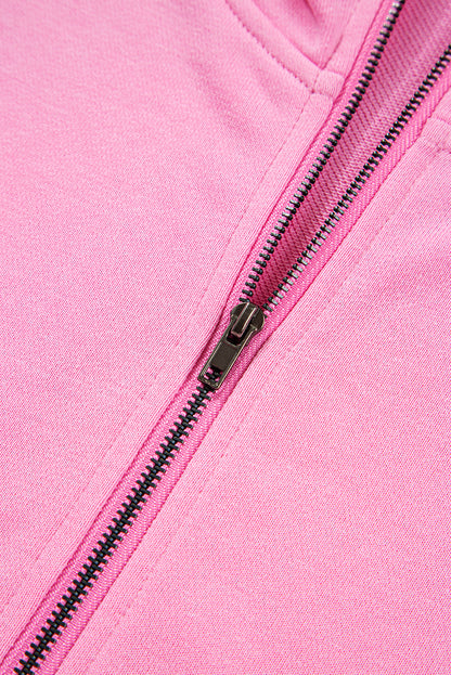 Bonbon Checkered Patchwork Kangaroo Pocket Half Zipper Hoodie