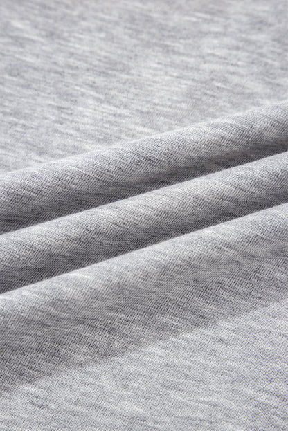 Parchment Varsity Contrast Striped Trim V Neck Sweatshirt