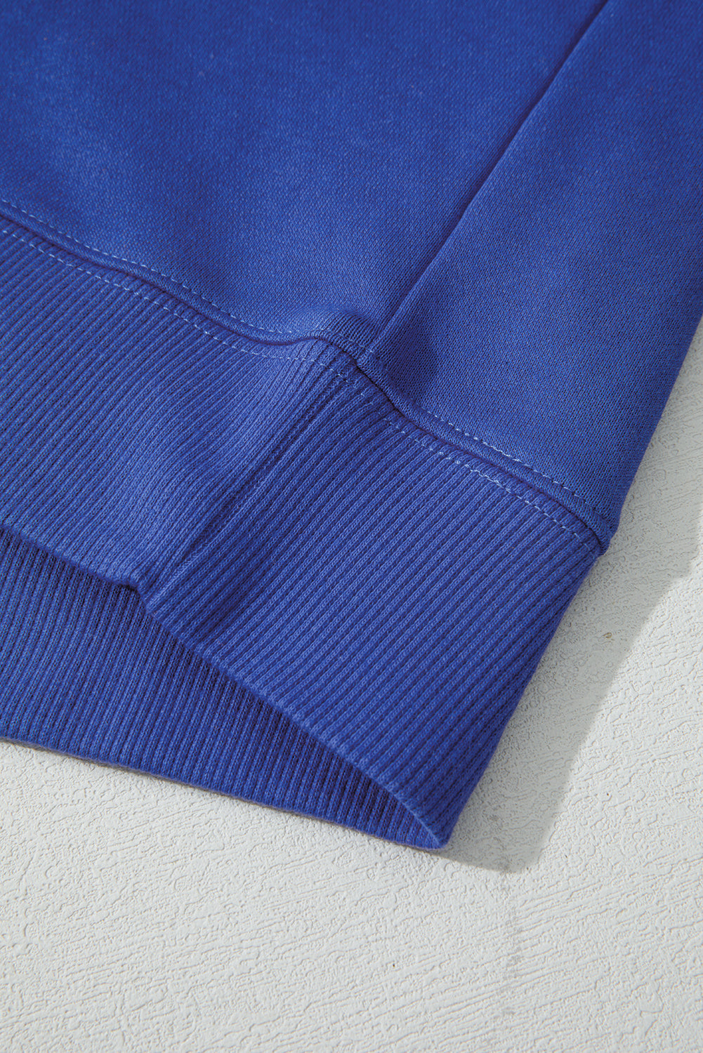 Sky Blue Varsity Striped Detail Drop Shoulder Oversized Sweatshirt