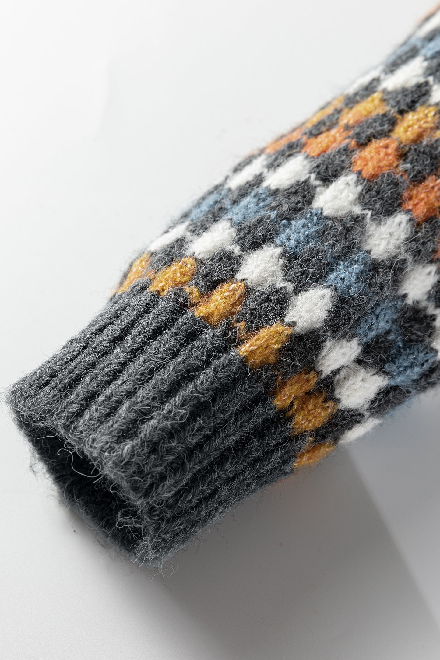 Multicolour Dotty Pattern Knit Button Front V Neck Sweater Cardigan