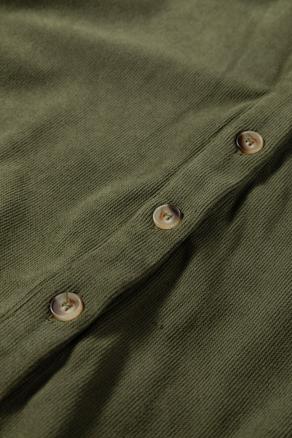 Black Corduroy Half Button Collared Long Sleeve Mini Dress