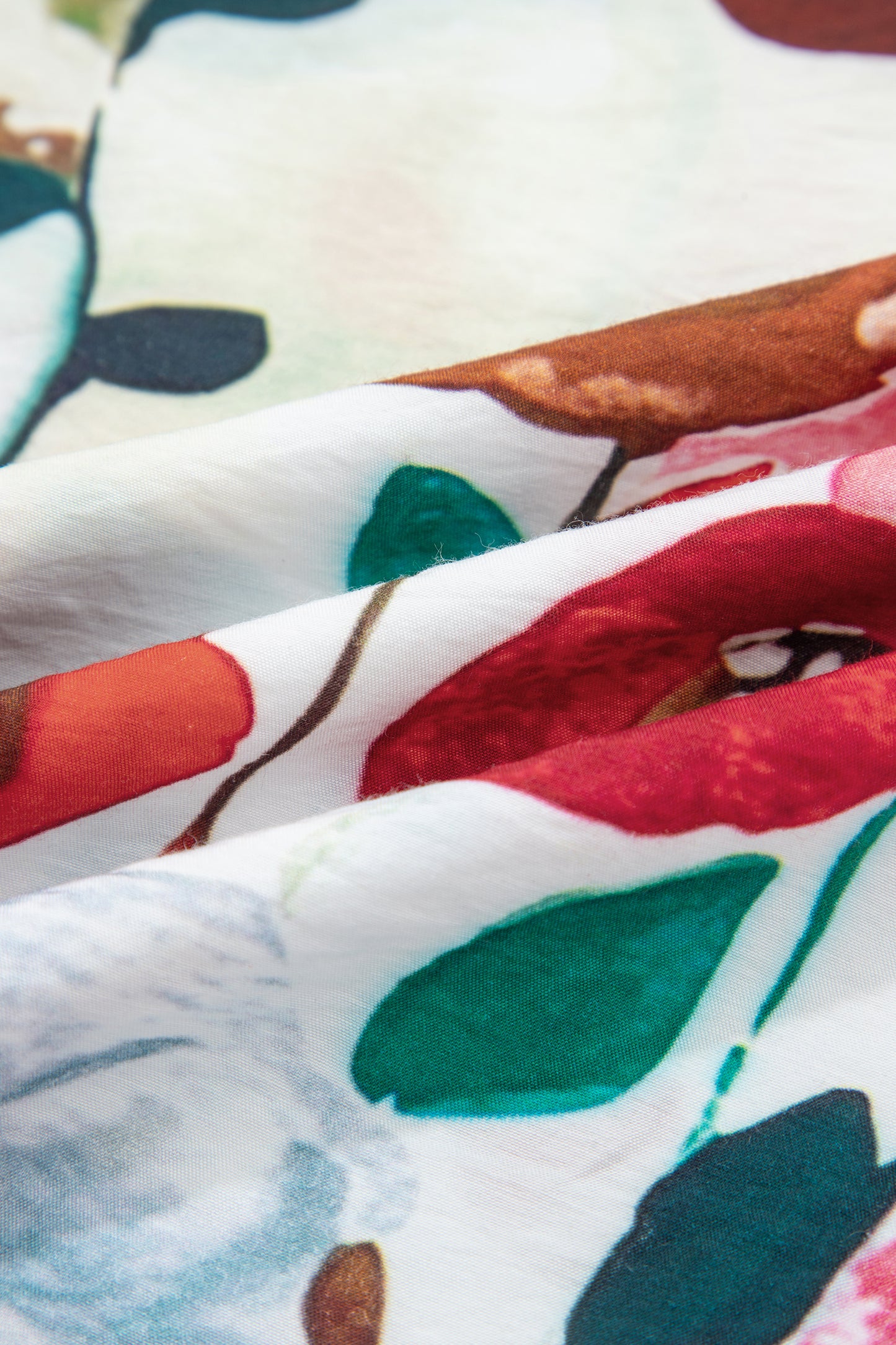 Pink V Neck Short Puff Sleeve Plus Size Floral Blouse