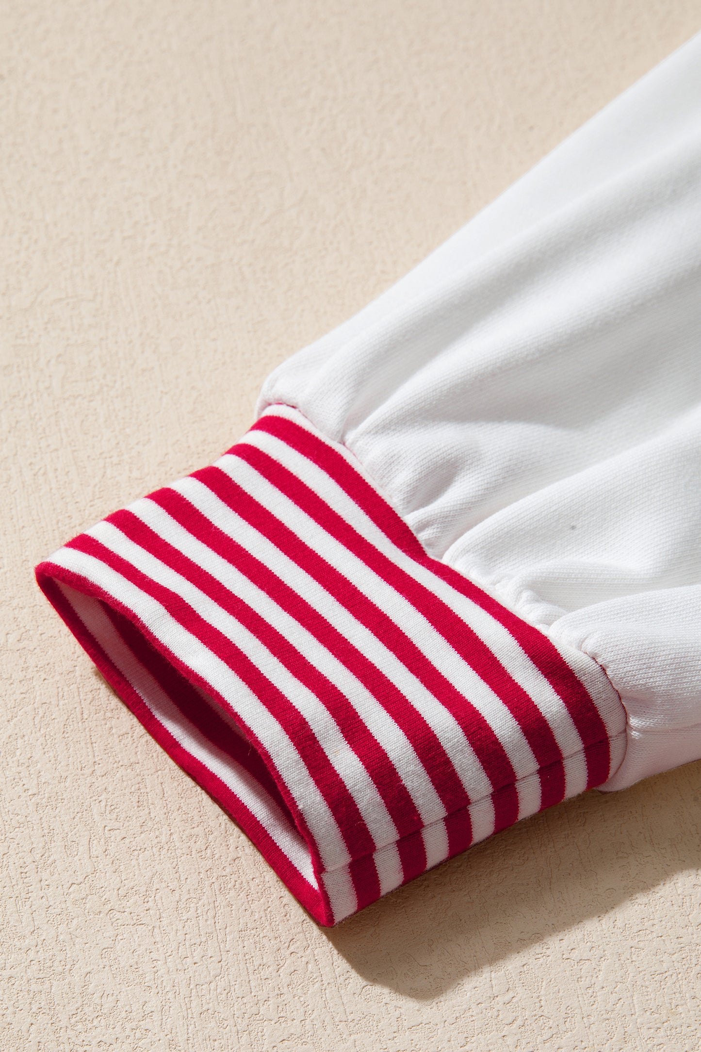 Dark Blue Striped Patchwork Sleeve Colorblock Sweatshirt