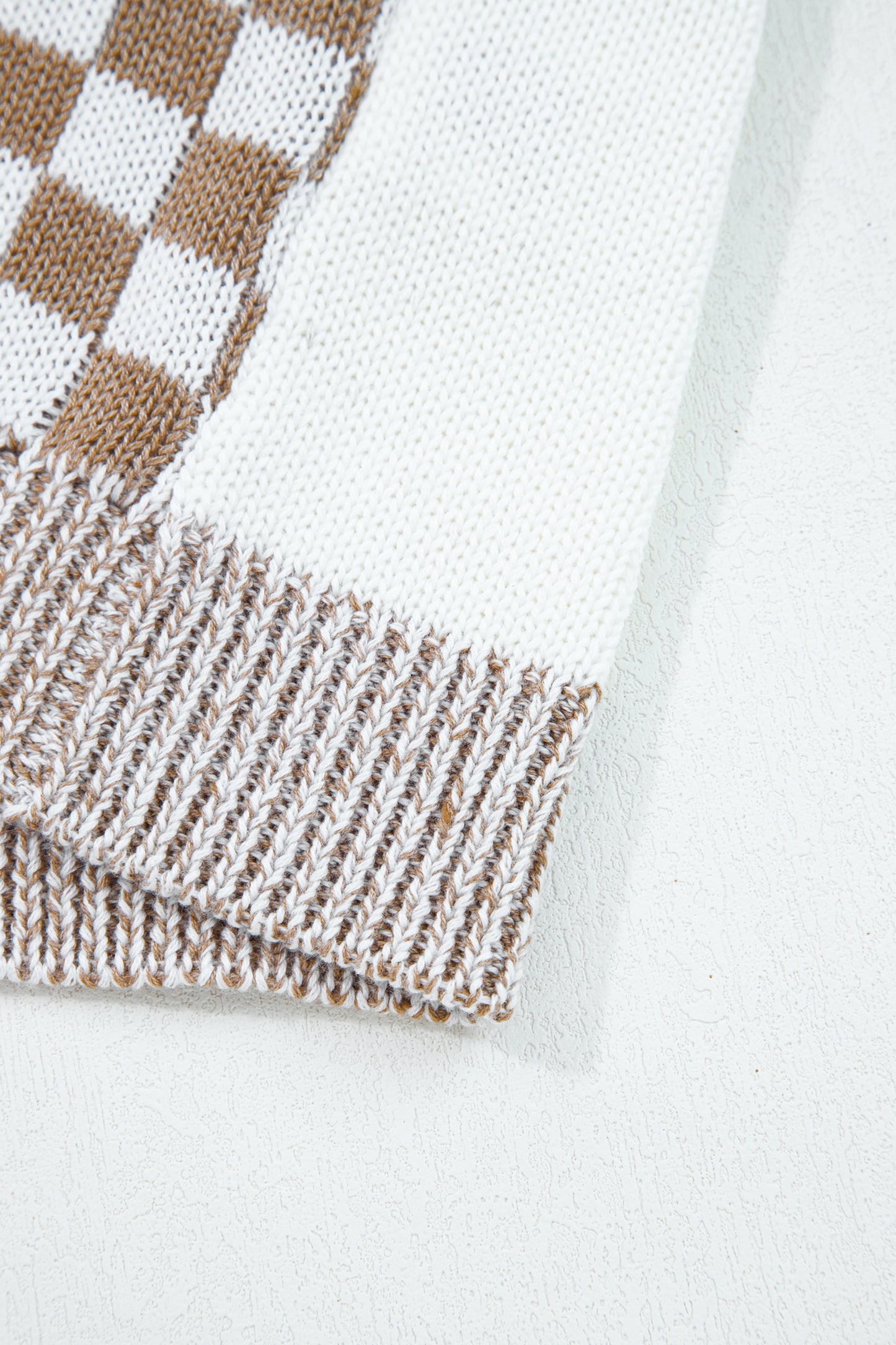 Black Plus Size Checkered Bubble Sleeve Drop Shoulder Open Cardigan