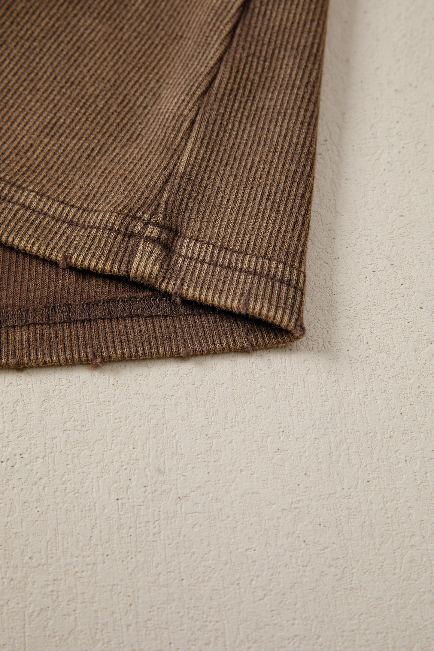 Coffee Vintage Distressed Ribbed Mineral Wash Tank Top