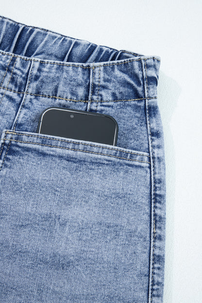 Myosotis Large Patch Pocket Drawstring Paperbag Waist Barrel Jeans