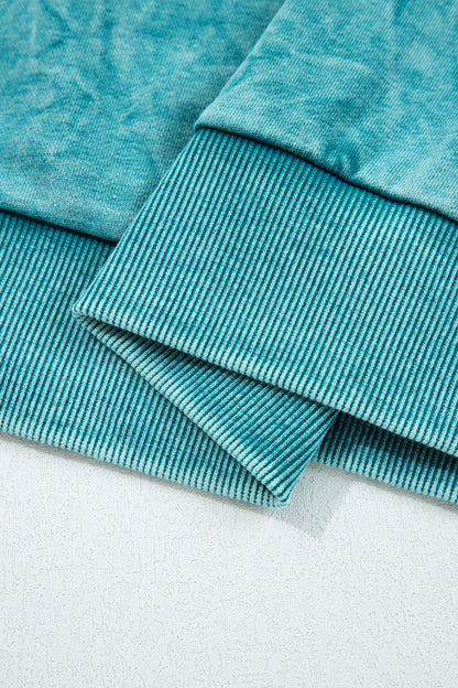 Mineral Red saved by grace Letter Embroidery Mineral Wash Loose Sweatshirt