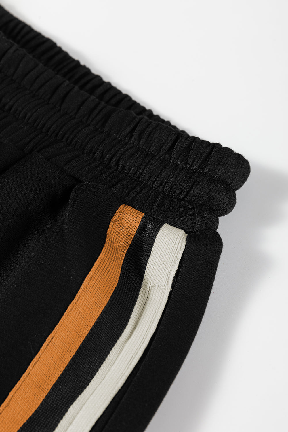 Gray Striped Patchwork Quarter Zip Pullover Loose Pant Set