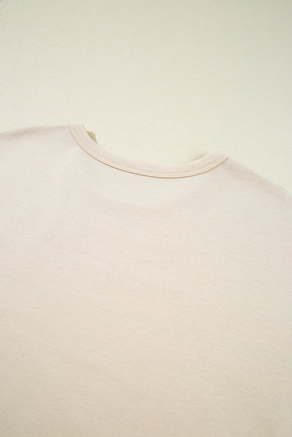 Beige Vibrant Striped Detail Athleisure 2pcs Short Set