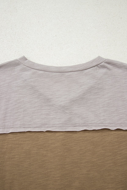 Green Flower Patched Exposed Seam Bracelet Sleeve Oversized T Shirt