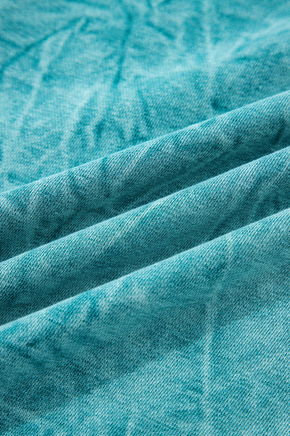 Mineral Red saved by grace Letter Embroidery Mineral Wash Loose Sweatshirt