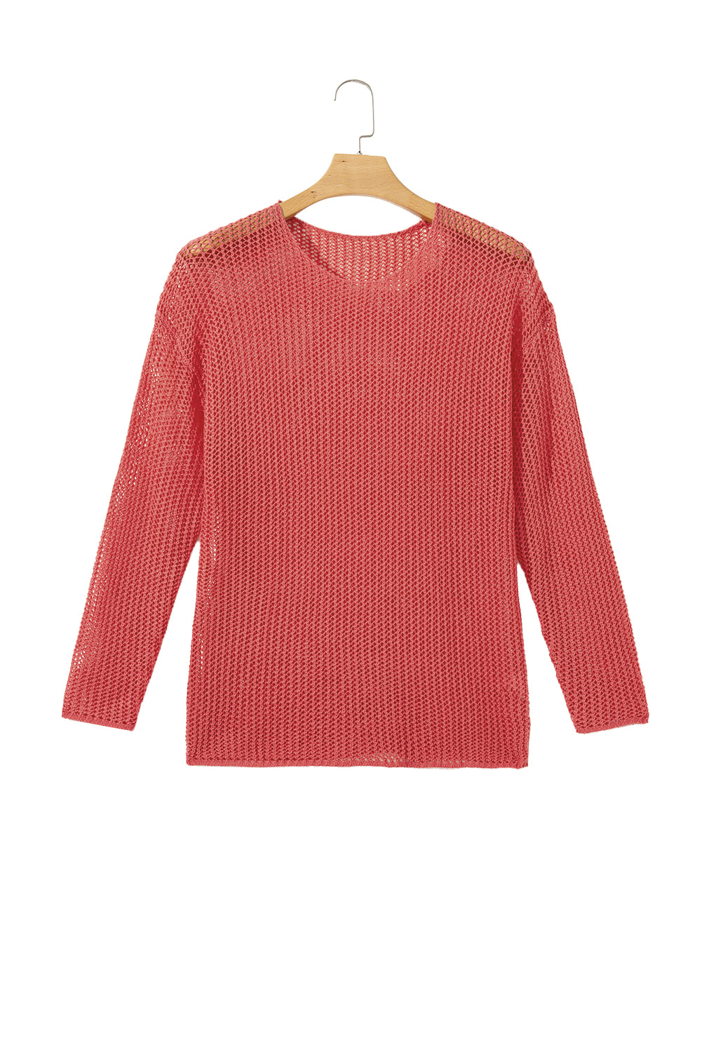 Coral Crochet Hollow-out Jumper Top Sweater