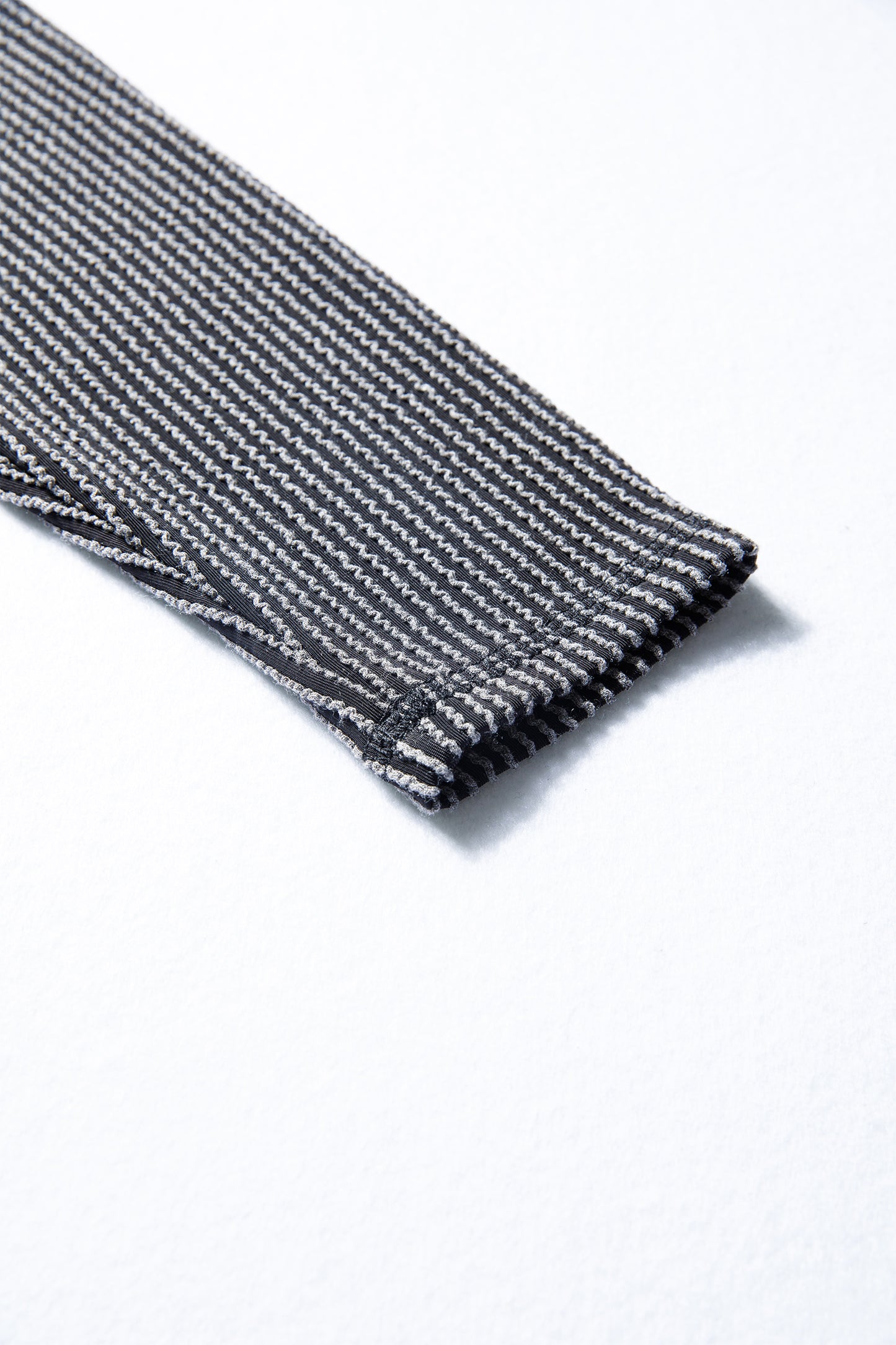 Parchment Twist Ribbed Exposed Seam Detail Long Sleeve Loose Top