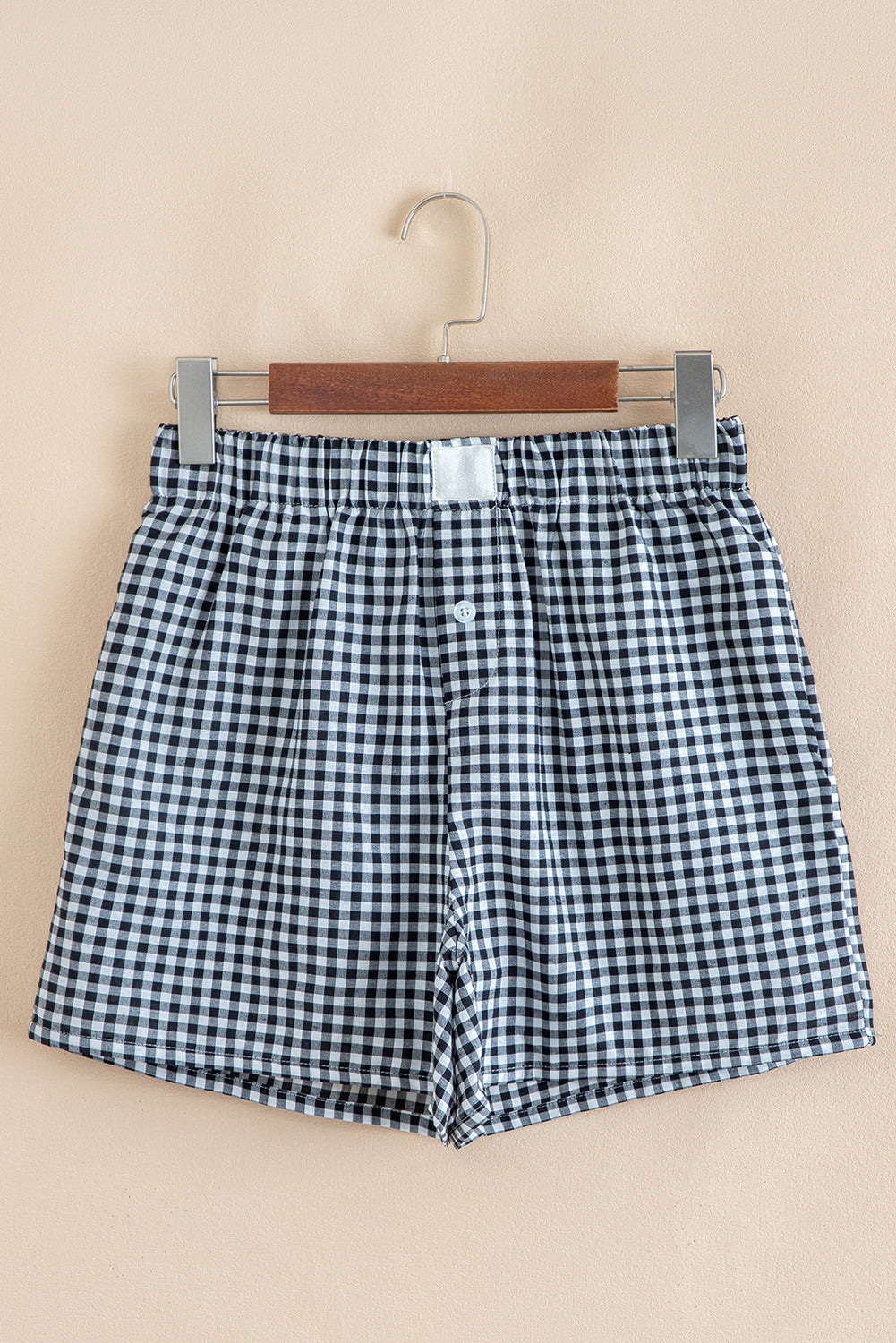 Red Gingham Printed High Waist Shorts
