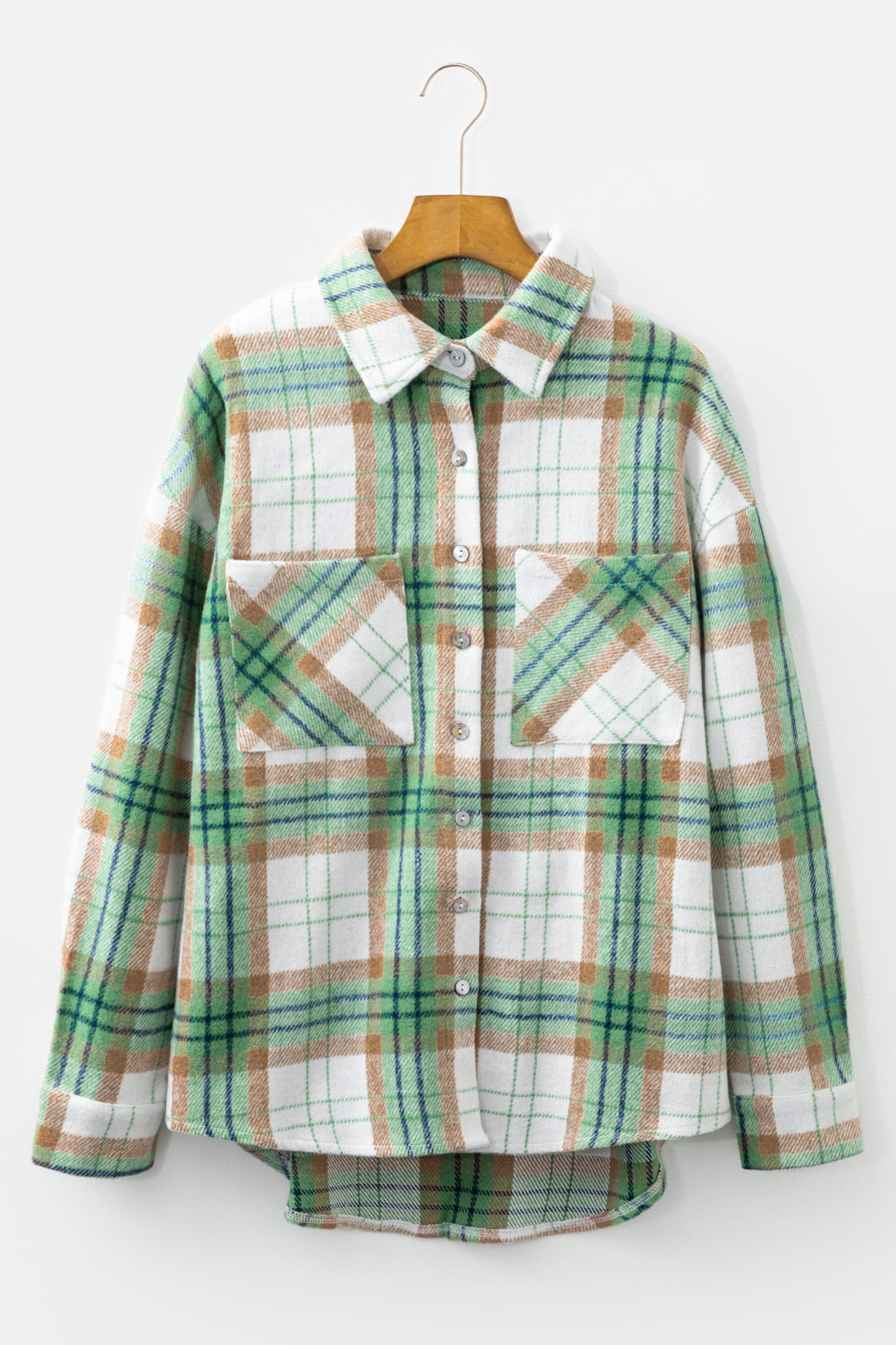 Red Christmas Plaid Casual Flannel Shacket