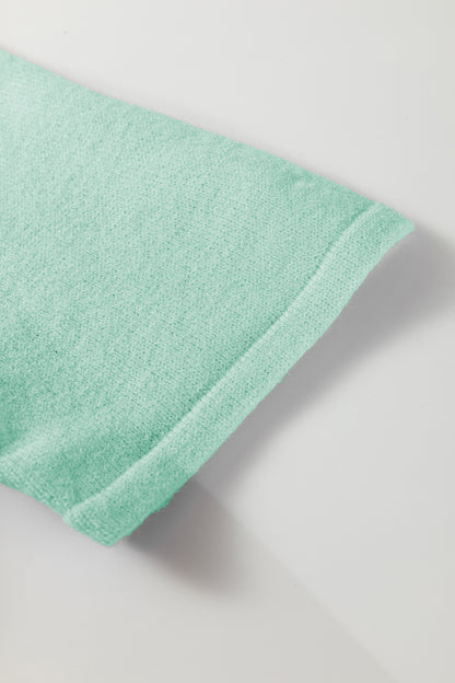 Peach Blossom 3/4 Sleeve Boxy Knit Button Down Sweater Cardigan