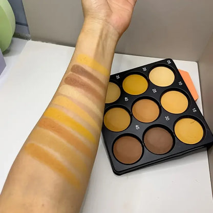 9-Color Dark Bronze Foundation & Contour Palette