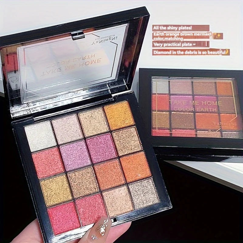 16-Color Earth Tone Eyeshadow Palette